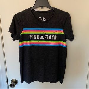 NWT Chaser Pink Floyd band neon rainbow stripe T-shirt